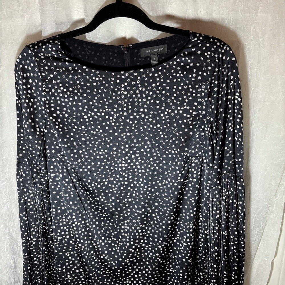 Navy and White Polka Dot Dress